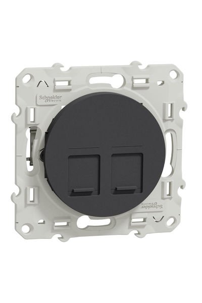 Schneider (S540486) Odace 2xRJ45 Cat6 STP - Antrasit