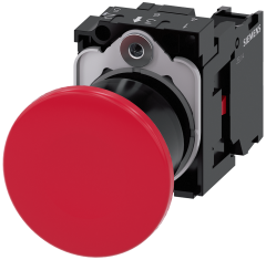 Siemens 3SU1100-1BA20-1CA0 Sirius ACT Plastik Çek-Kur 1NC Komple Acil Stop Mantar Butonlar 40mm