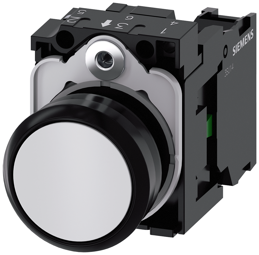 Siemens 3SU1100-0AB60-1BA0 Sirius ACT Plastik Beyaz Komple Yay dönüşlü Butonlar 1NO