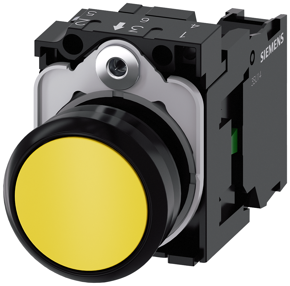Siemens 3SU1100-0AB30-1BA0 Sirius ACT Plastik Sarı Komple Yay dönüşlü Butonlar 1NO