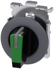 Siemens 3SU1062-2DM40-0AA0 Sirius ACT Mat Metal Yassı Tip 30 mm 1-0-2 pozisyonlu ışıklandırılabilir yay dönüşlü mandal buton yeşil