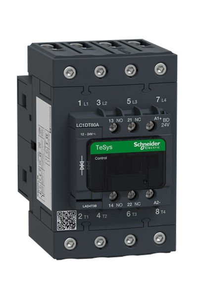 Schneider (LC1DT80ABD) TeSys Deca Kontaktör 4P 80A AC1 24VDC 4NA