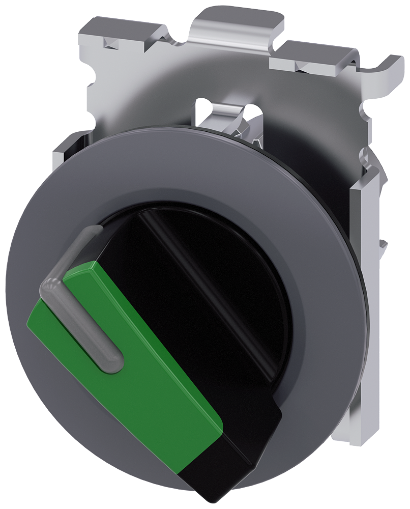 Siemens 3SU1062-2DF40-0AA0 Sirius ACT Mat Metal Yassı Tip 30 mm 0-1 pozisyonlu ışıklandırılabilir kalıcı mandal buton yeşil