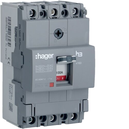 3P 25kA 100A fix/fix MCCB