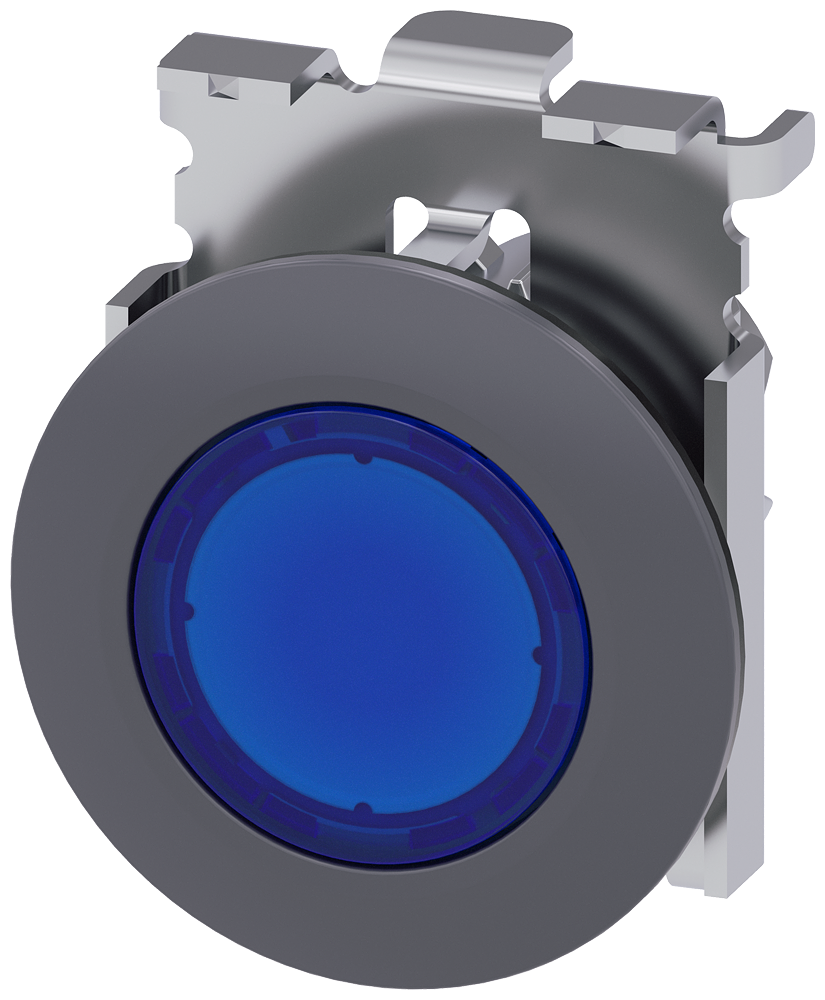 Siemens 3SU1061-0JD50-0AA0 Sirius ACT Mat Metal Yassı Tip 30 mm Sinyal Lambası Mavi