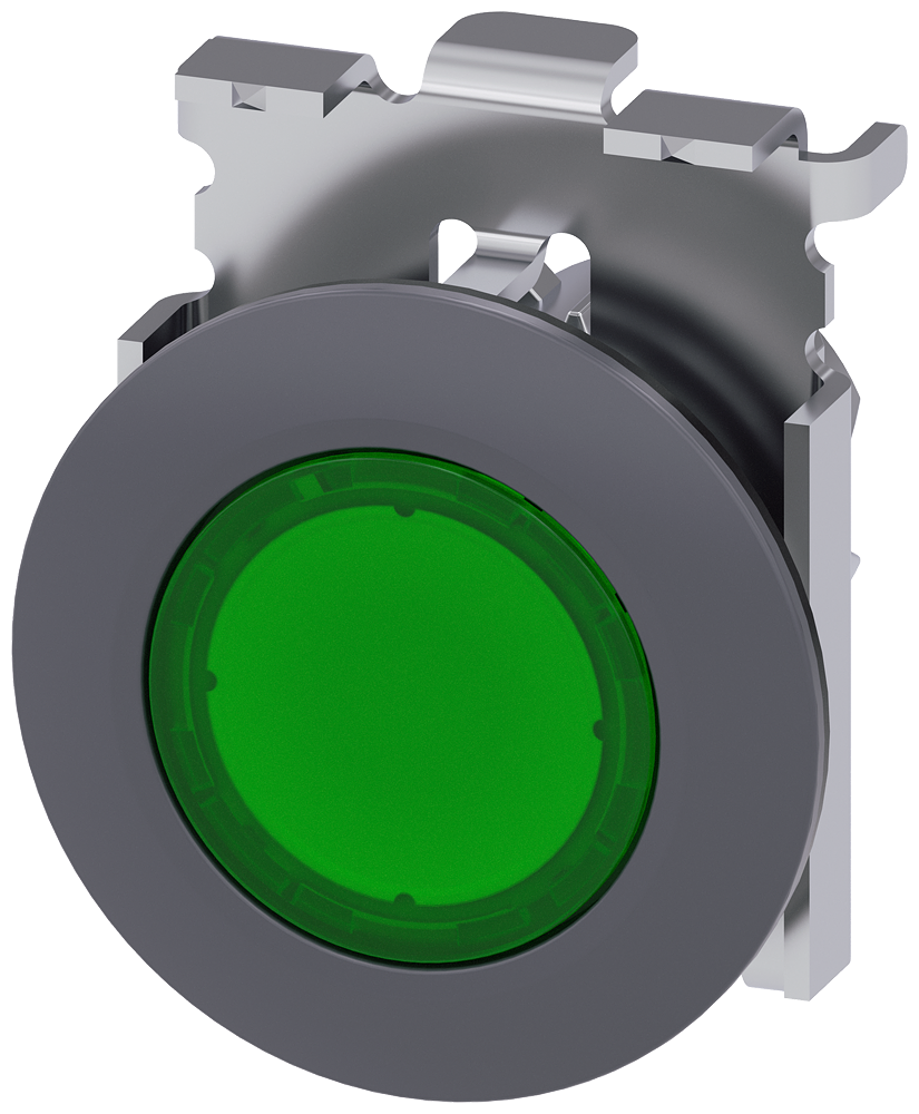 Siemens 3SU1061-0JB40-0AA0 Sirius ACT Mat Metal Yassı Tip Yay Dönüşlü 30 mm Işıklandırılabilir Buton Yeşil