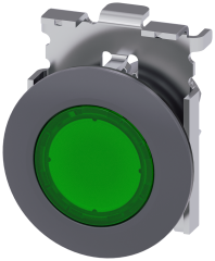 Siemens 3SU1061-0JB40-0AA0 Sirius ACT Mat Metal Yassı Tip Yay Dönüşlü 30 mm Işıklandırılabilir Buton Yeşil