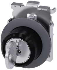 Siemens 3SU1060-4LL11-0AA0 Sirius ACT Mat Metal Yassı Tip 30 mm RONIS 1-0-2 pozisyonlu kilitli kalıcı mandal buton