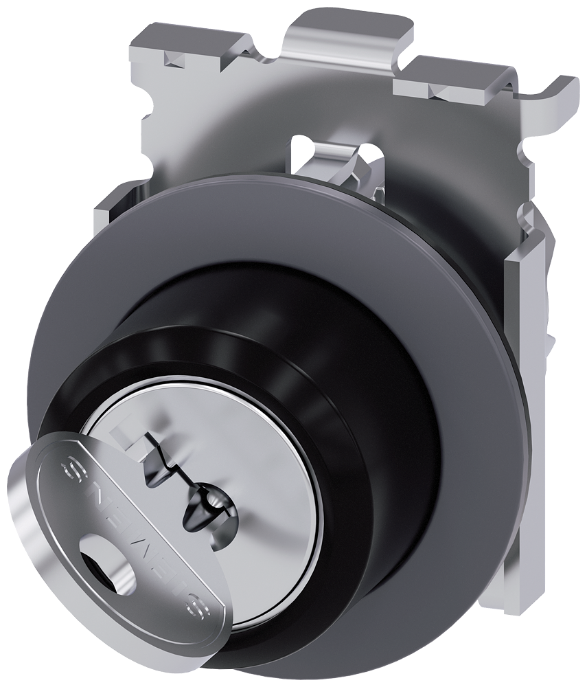 Siemens 3SU1060-4LF11-0AA0 Sirius ACT Mat Metal Yassı Tip 30 mm RONIS 0-1 pozisyonlu kilitli kalıcı mandal buton