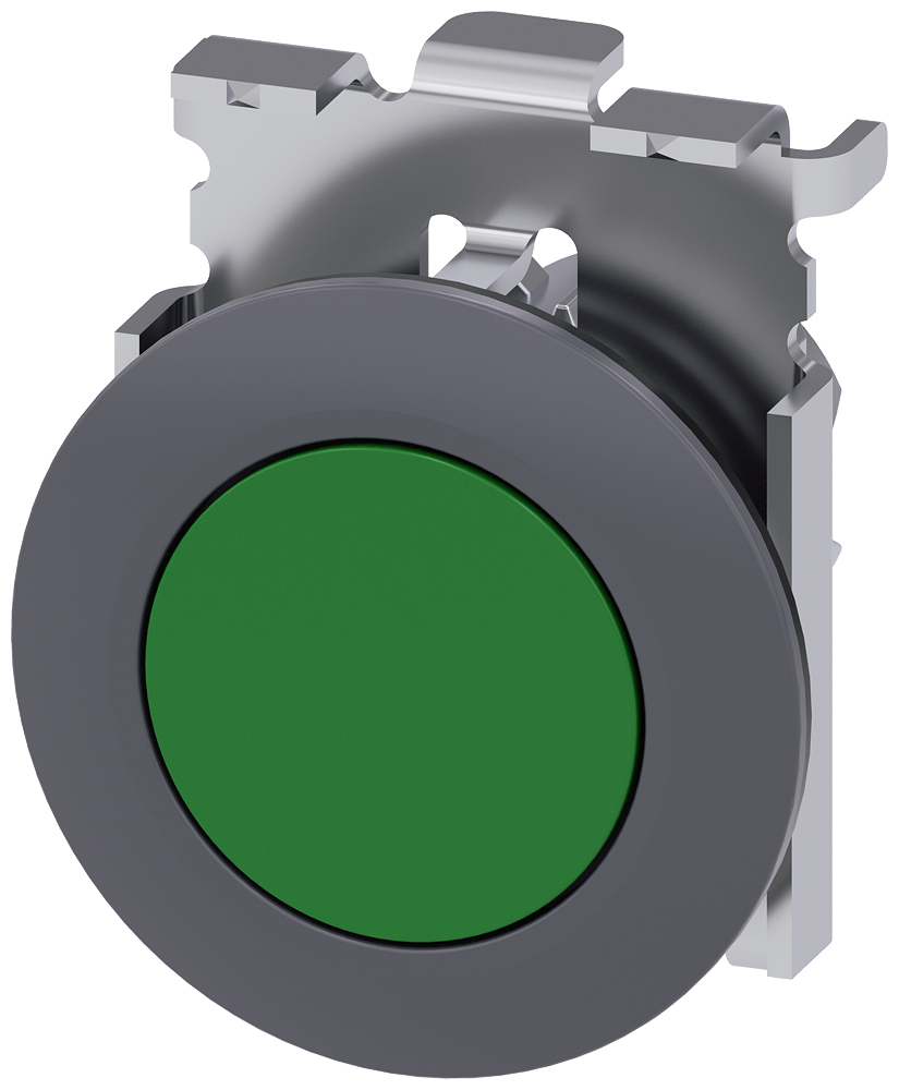 Siemens 3SU1060-0JB40-0AA0 Sirius ACT Mat Metal Yassı Tip Yay Dönüşlü 30 mm Buton Yeşil