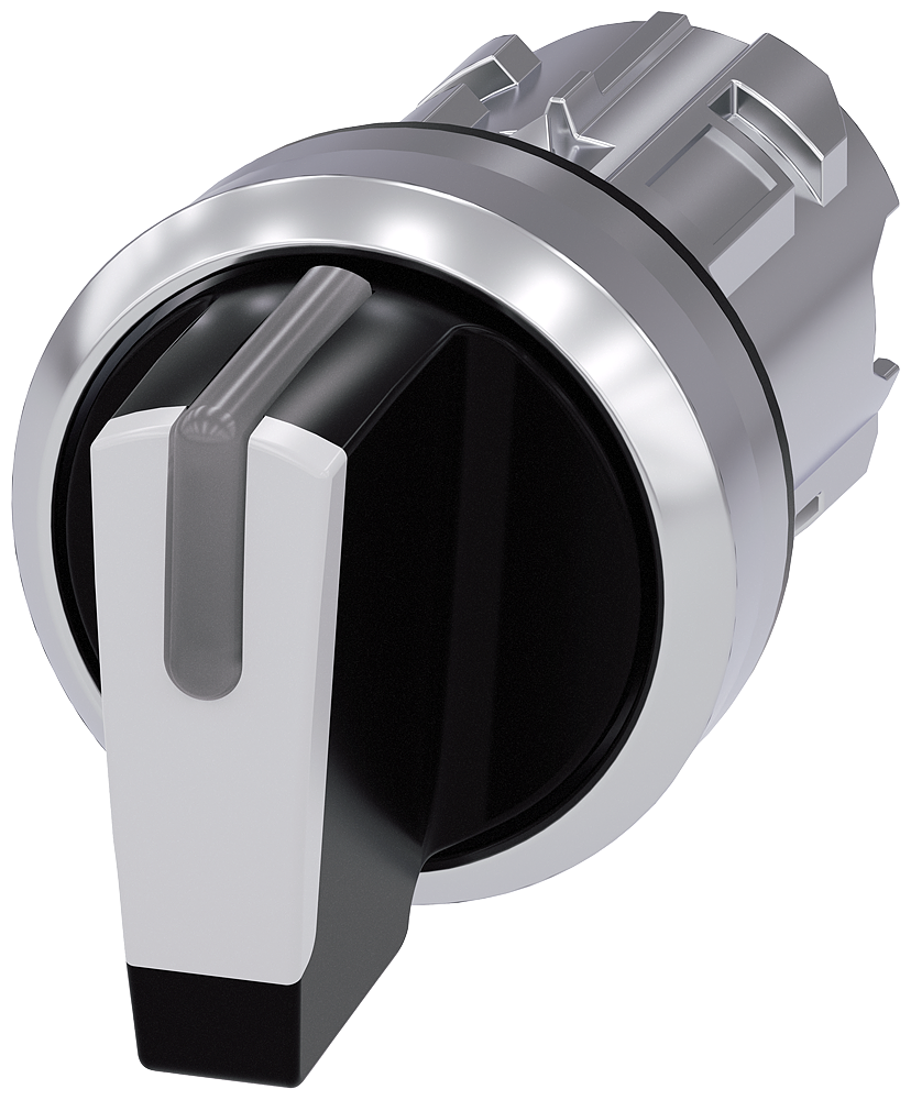 Siemens 3SU1052-2BL60-0AA0 1-0-2 pozisyonlu ışıklandırılabilir yay dönüşlü metal mandal buton