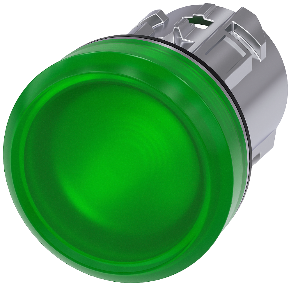 Siemens 3SU1051-6AA40-0AA0 Sinyal Lambası kafası Metal yeşil