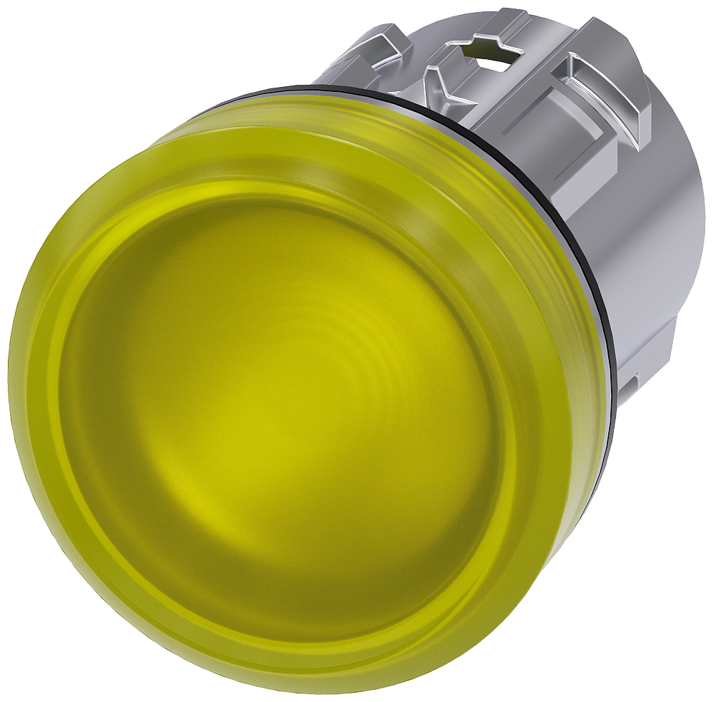 Siemens 3SU1051-6AA30-0AA0 Sinyal Lambası kafası Metal sarı