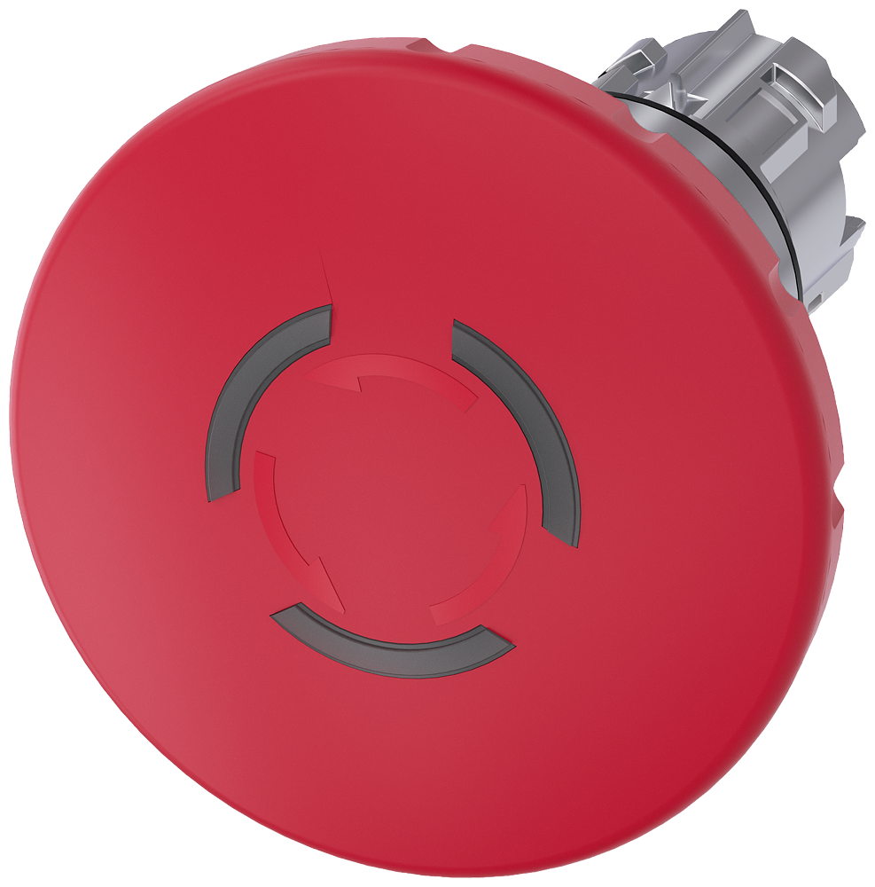 Siemens 3SU1051-1JB20-0AA0 Sirius ACT Metal Çevir-Kur, ışıklı 60 mm Acil Stop Mantar Butonlar