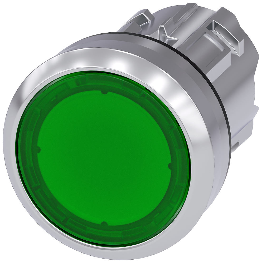 Siemens 3SU1051-0AB40-0AA0 Işıklandırılabilir Yay Dönüşlü Metal Buton Kafası yeşil