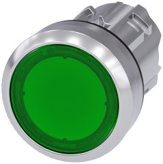 Siemens 3SU1051-0AB40-0AA0 Işıklandırılabilir Yay Dönüşlü Metal Buton Kafası yeşil