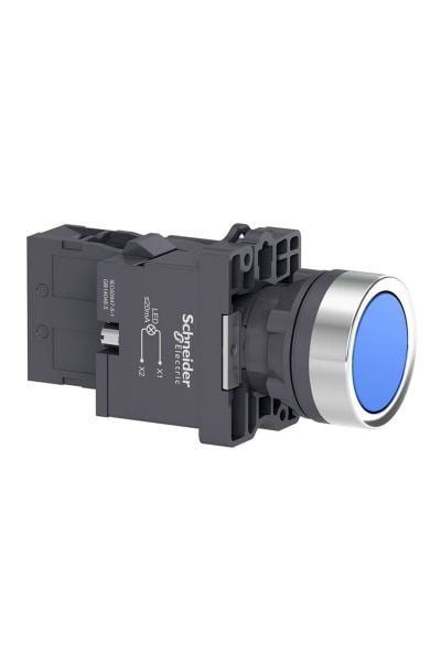 Schneider (XA2EW36M1) 1 NA Mavi Işıklı, yaylı butonlar 220 V AC/ DC