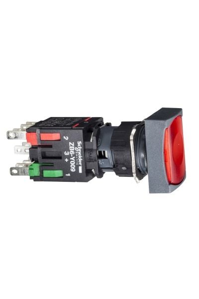 Schneider (XB6DW4B2B) RECT.ILL.PUSH-BUT.RED NC