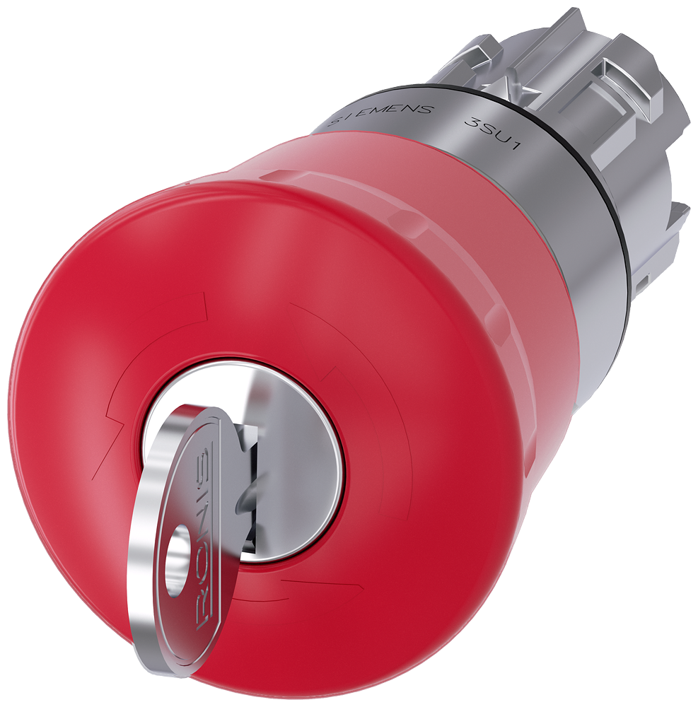 Siemens 3SU1050-1HF20-0AA0 Sirius ACT Metal Kilitli 40 mm Acil Stop Mantar Butonlar