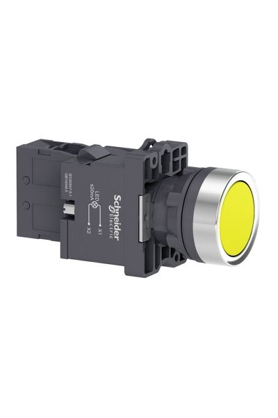 Schneider (XA2EW35B1) 1 NA Sarı Işıklı, yaylı butonlar  24 VDC