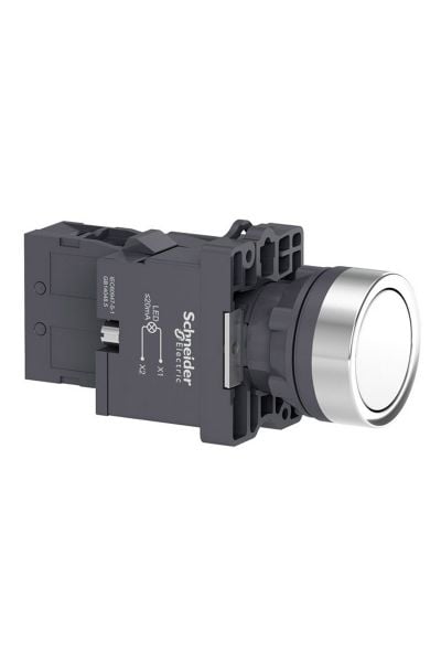 Schneider (XA2EW31B1) 1 NA Beyaz Işıklı, yaylı butonlar 24 VDC