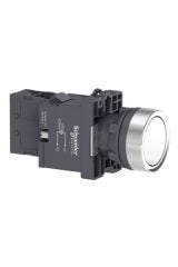 Schneider (XA2EW31B1) 1 NA Beyaz Işıklı, yaylı butonlar 24 VDC