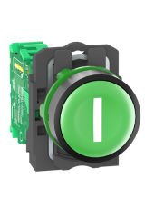 Schneider (ZB5RTA331) Yeşil taban üzerine  Beyaz   I    işareti