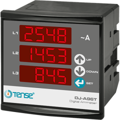 Tense (DJ-A96T )  Dijital 3 Faz Ampermetre 96x96mm (150mA-995A)