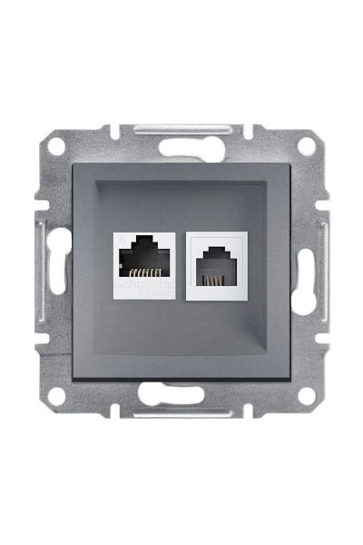 Schneider (EPH5200162) Asfora RJ45 CAT6  UTP RJ11,Çelik