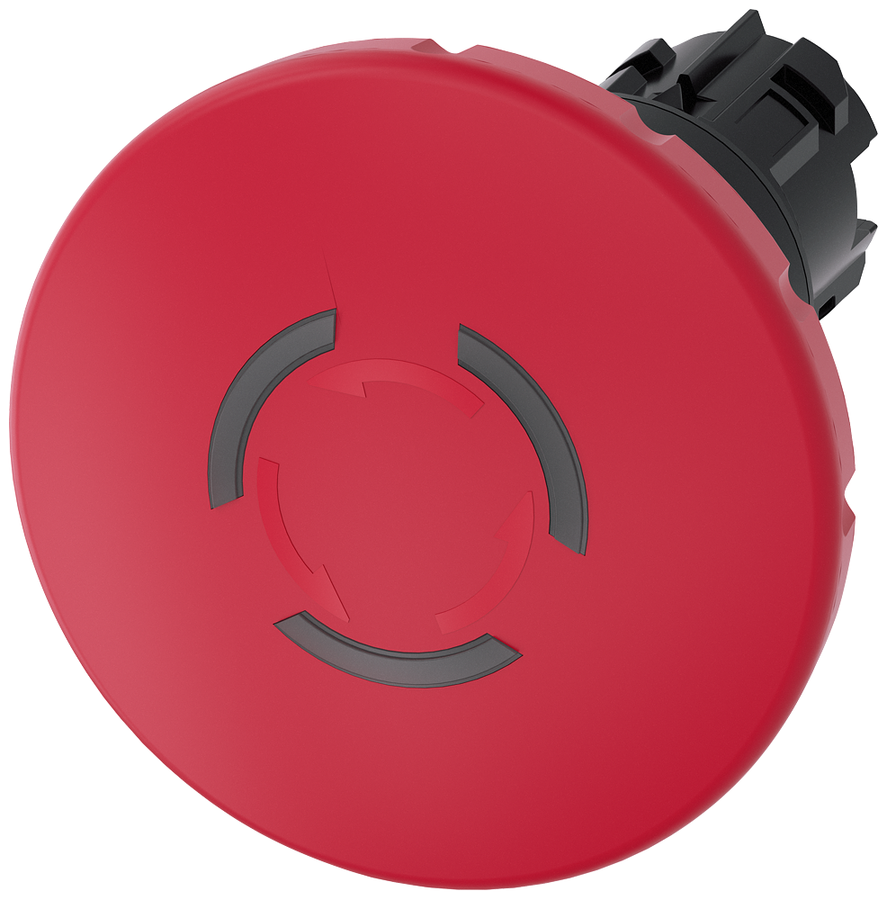 Siemens 3SU1001-1JB20-0AA0 Sirius ACT Plastik Çevir-Kur, ışıklı 60 mm Acil Stop Mantar Butonlar