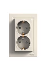 Schneider (EPH9900123) Asfora İkili Topraklı Priz Krem