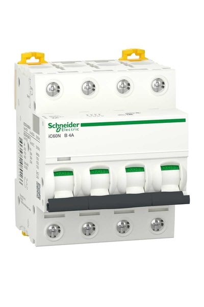 Schneider (A9F73404) Acti9 iC60N 4P 4A, 6kA B eğrisi Otomat