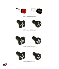 Ledli Konum Göstergesi 125VAC/DC (Kare) Led:Kırmızı/Yeşil