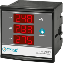 Tense (DJ-V96T ) Dijital 3 Faz Voltmetre 96x96mm (1-500V AC)