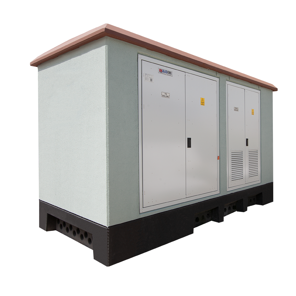 Elko   Monoblok Beton Köşk, 1000 kVA, Boyutlar: 5,350x2,500x3,500mm, Bölümler: OG+Trafo+AG Pano