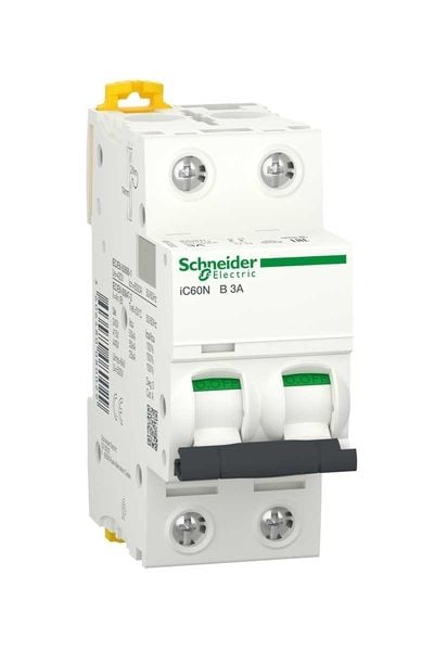 Schneider (A9F73203) Acti9 iC60N 2P 3A, 6kA B eğrisi Otomat