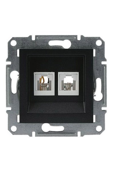 Schneider (EPH4200171) Asfora 2*RJ11-4 KONTAKLI Antrasit